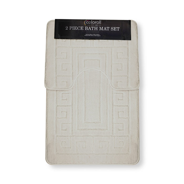 Coloroll Cream 2 Piece Bath Mat Set 315422-CREAM
