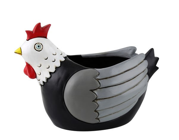 Allen Designs Planter - Chicken - Black & White