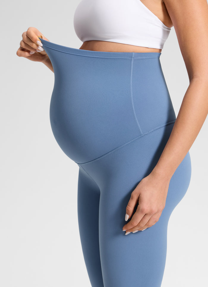 CRZ YOGA Women's Maternity Leggings Super High Rise Butterluxe 28'' Oasis Blue