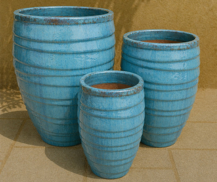 Ceramic Water Jar Lapped Pot - Juicy Green