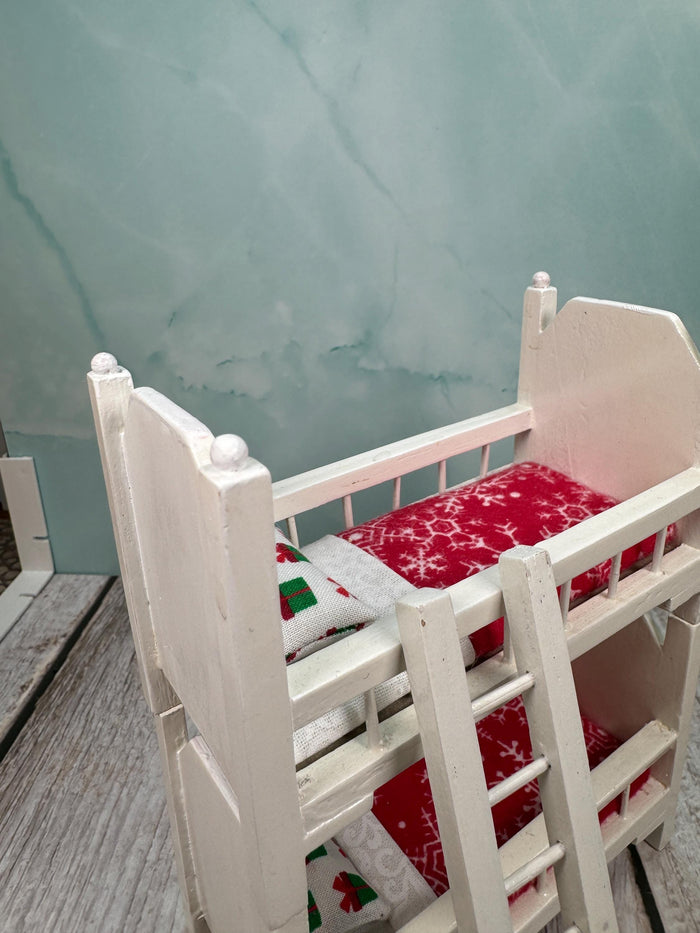 Christmas Kids Bunk Bed with Snowflake Linens