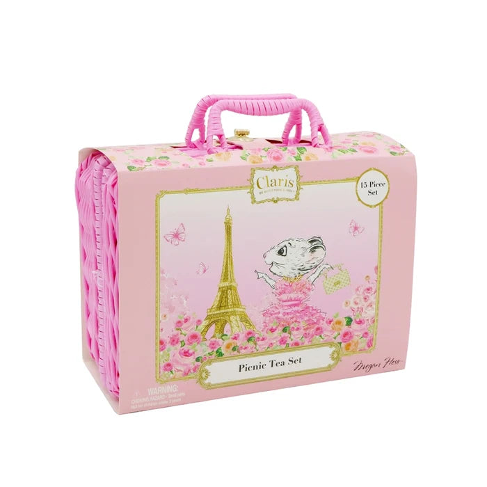 Claris the Chicest Mouse in Paris Picnic Basket Tea Set- Petite Maison Kids