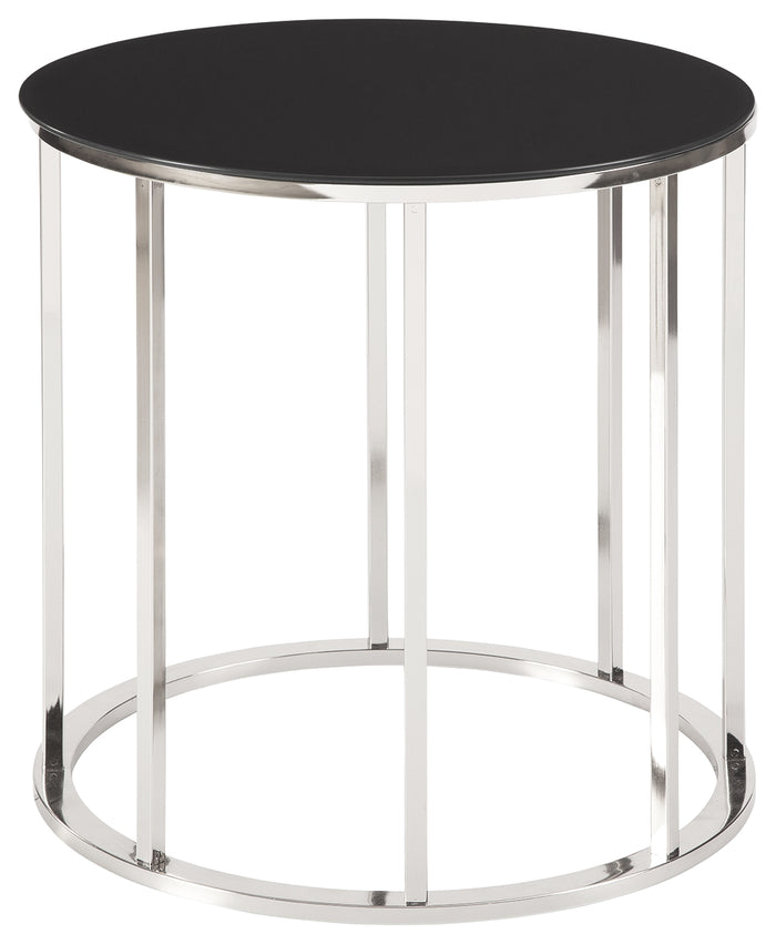 Clenco T305-6 BlackChrome Finish Round End Table