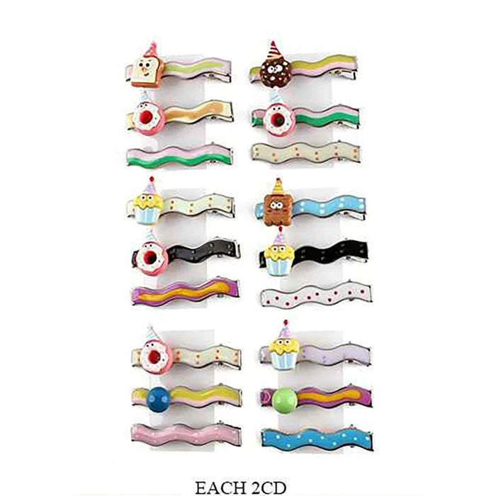 Cute Food Themed Wavy Hair Clips - 3 Piece Set (IKHP-027)