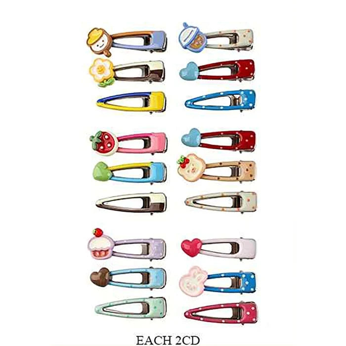 Cute Kawaii Enamel Hair Clips Set - Multi-Design Decorative Barrettes (IKHP-030)
