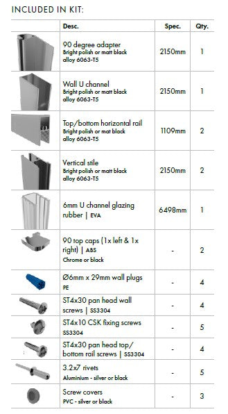 Framed return panel kit SUITS UP TO 2150MM H x 1200MM W - Image 1