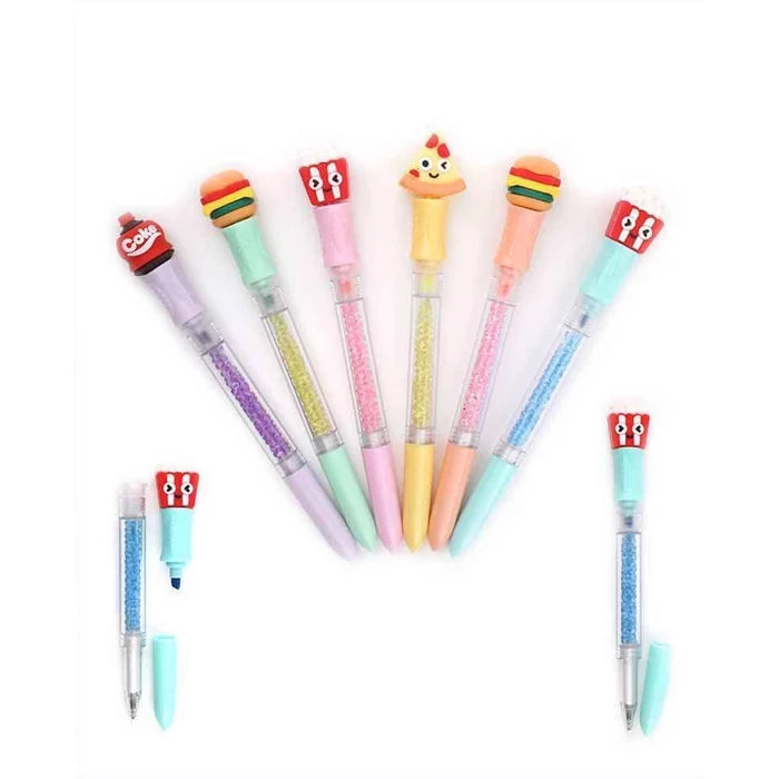 Fun Food-Themed Glitter Pens – 36-Piece Stationery Display Set (ANV-1483)