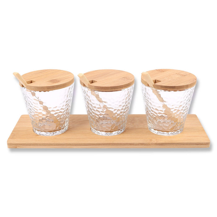 Glass & Bamboo 3Pc Serving Set 328786