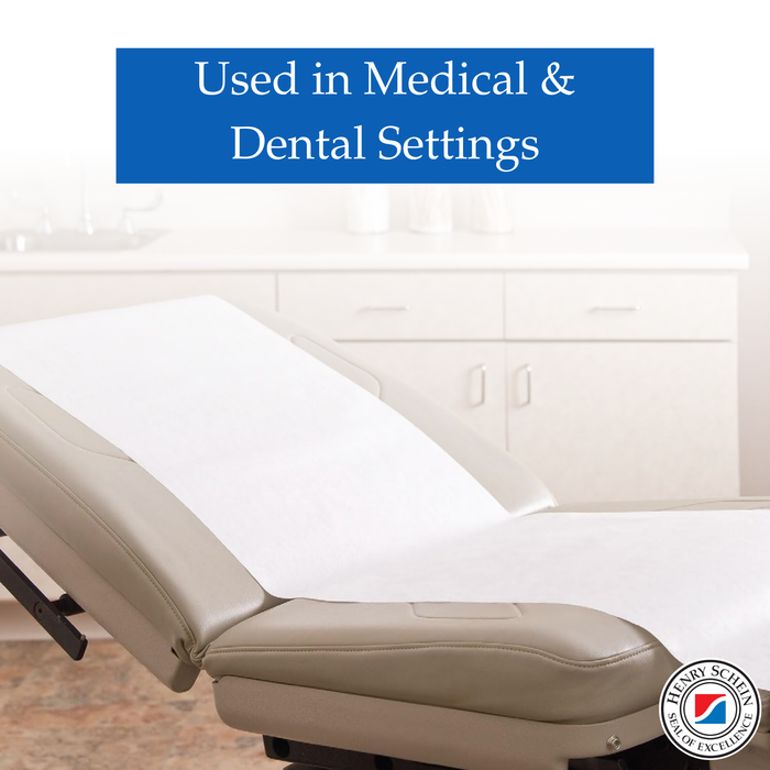 Henry Schein Medical Exam Table Paper Rolls – 18 in x 225 ft White Lightweight Smooth Disposable Bed Cover, Latex-Free for Medical, Dental, Spa, Diaper Changing, Patternmaking, and Crafts