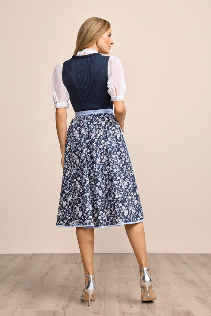 Kruger Long Dirndl 2pcs. 70cm "Solenne" blue