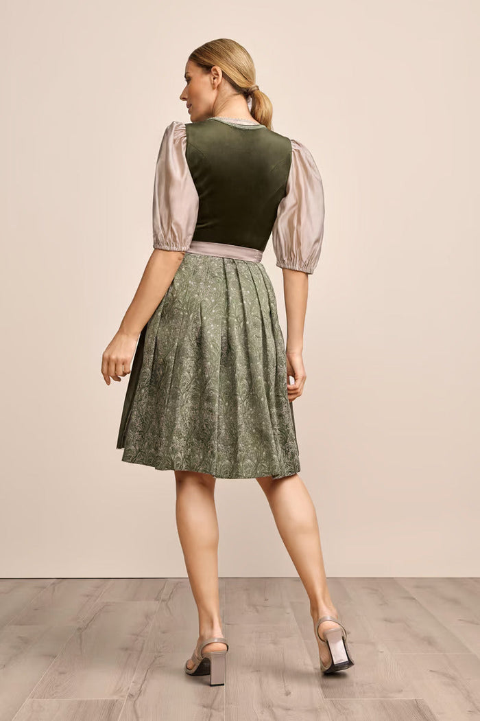 Kruger Midi Dirndl 2pcs. 60cm "Farine" green (44)