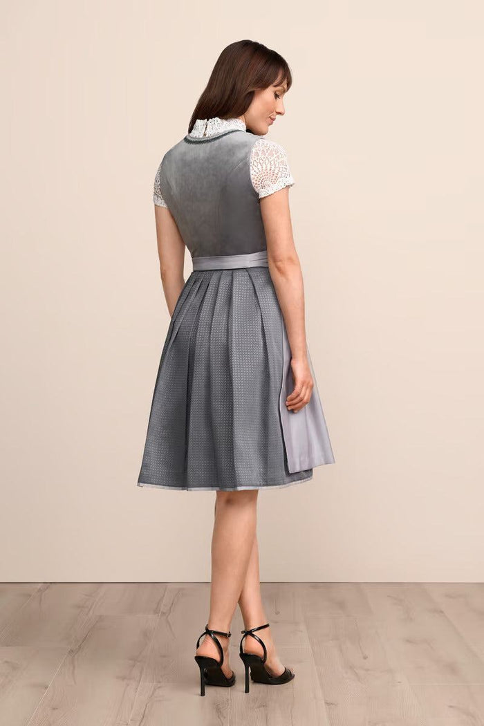 Kruger Midi Dirndl 2pcs. 60cm "Milda" gray