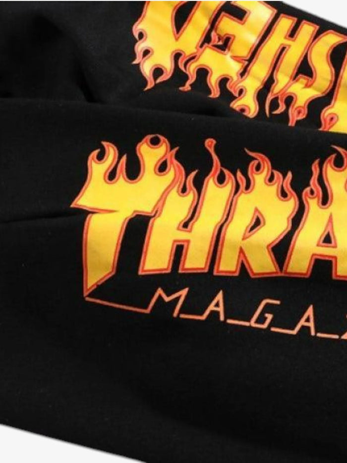 Pantalon Thrasher Sweatpant Flame Niño Negro