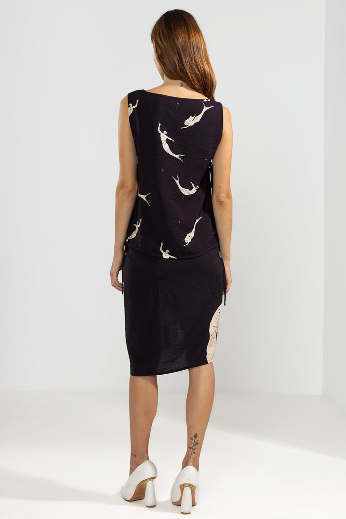 Pareo Mermaid Black - Polonio Uruguay