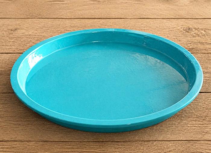 Round Rim Fibreglass Saucer - Turquoise