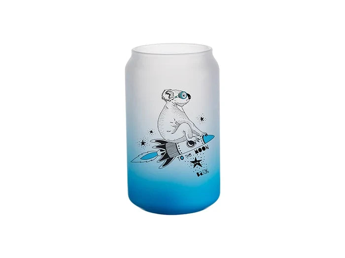 Sublimation 13oz/400ml Glass Mugs Gradient Light Blue
