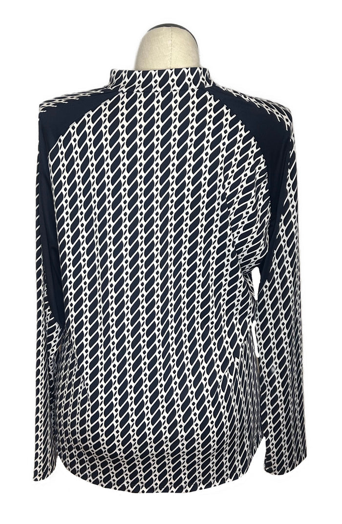 Tail Women's Deep Navy & White Patterned Golf Pullover Size XXL