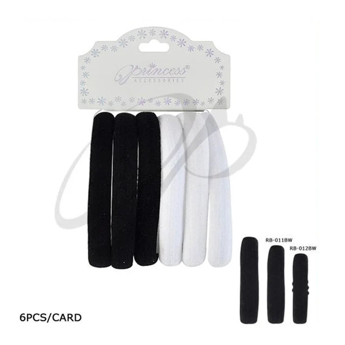 Thick Seamless Elastic Hair Ties – Black & White Set (RB-33000BW)