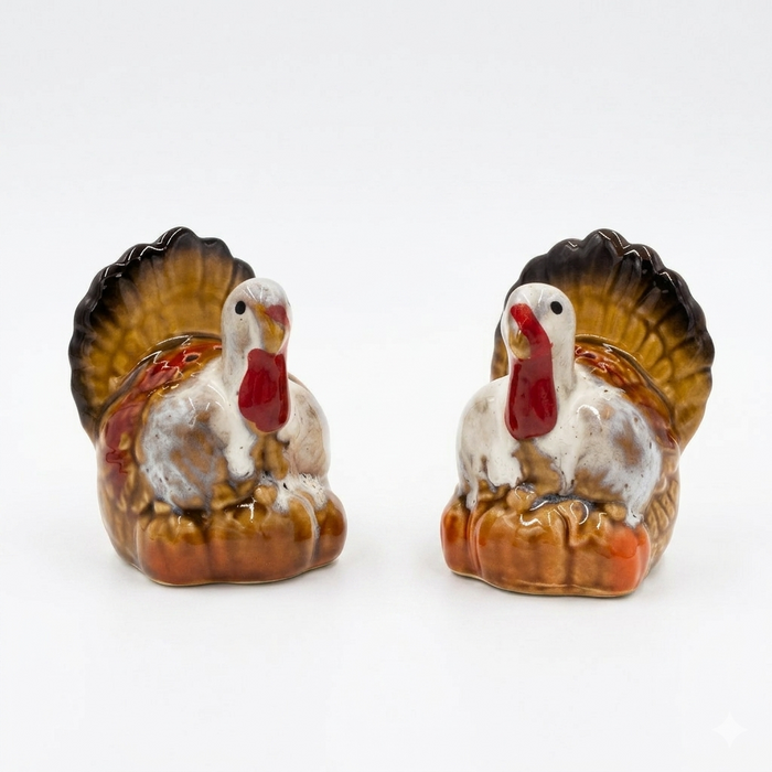 ceramic turkey salt and pepper shaker set with tray decorative kitchen seasoning set – Pakistan