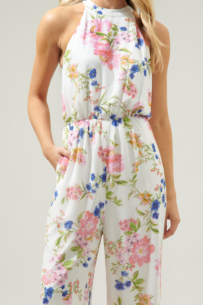 Wildheart Floral Merci Tie Back Wide Leg Jumpsuit