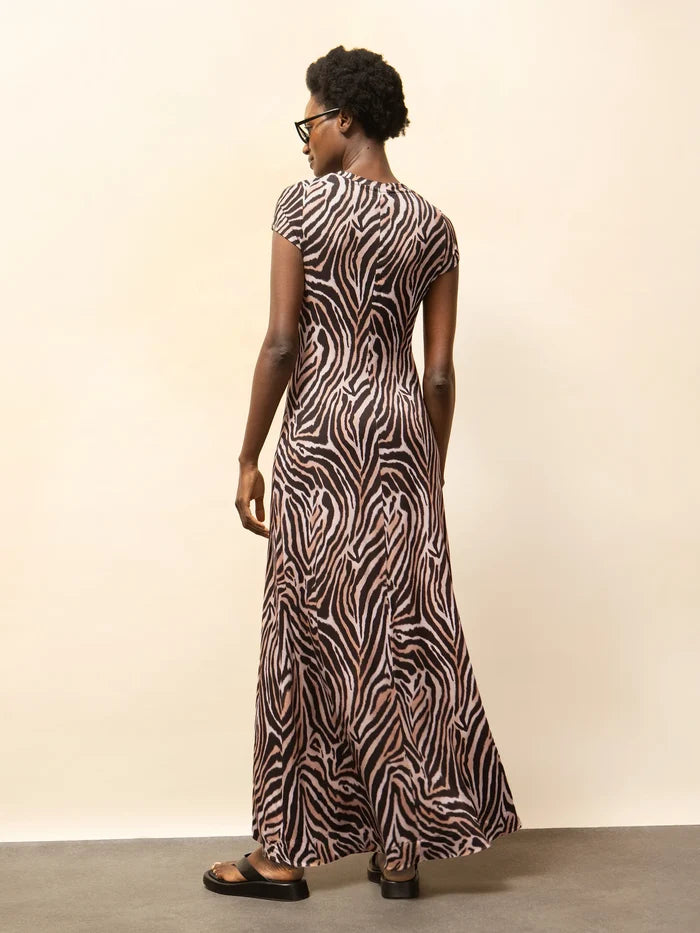 Zebra-Print Jersey Maxi Dress