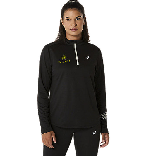 10 Mile ASICS Icon 1/2 Zip LS Top - Black (Women's Sizing)