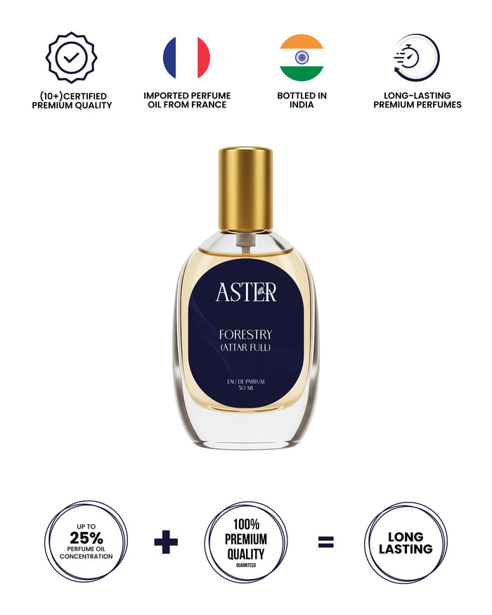 Bottle of 100% Organic Forestry unisex 30ml fragrance.