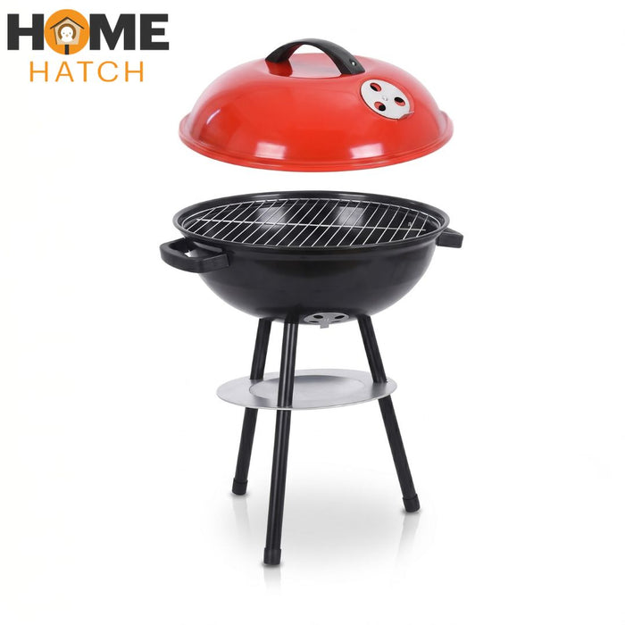 14-Inch Portable Charcoal BBQ Grill with Lid & Vents