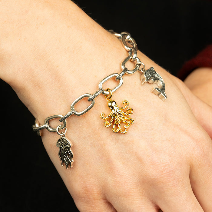 18k Vermeil over Sterling Silver Octopus Charm