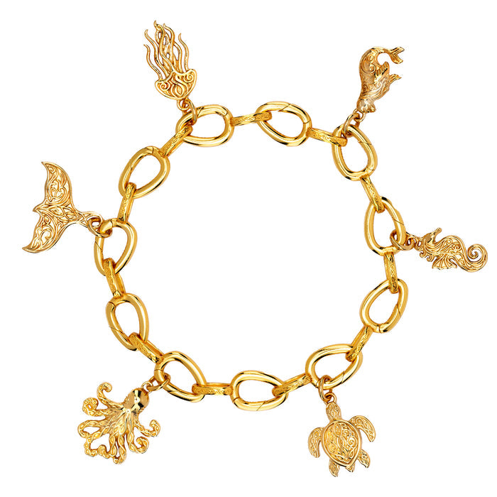 18k Vermeil over Sterling Silver Octopus Charm