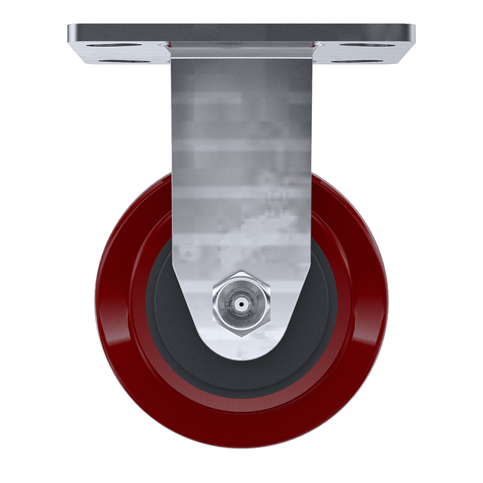 4 x 2-inch Maroon Polyurethane Rigid Caster