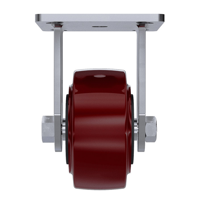 4 x 2-inch Maroon Polyurethane Rigid Caster