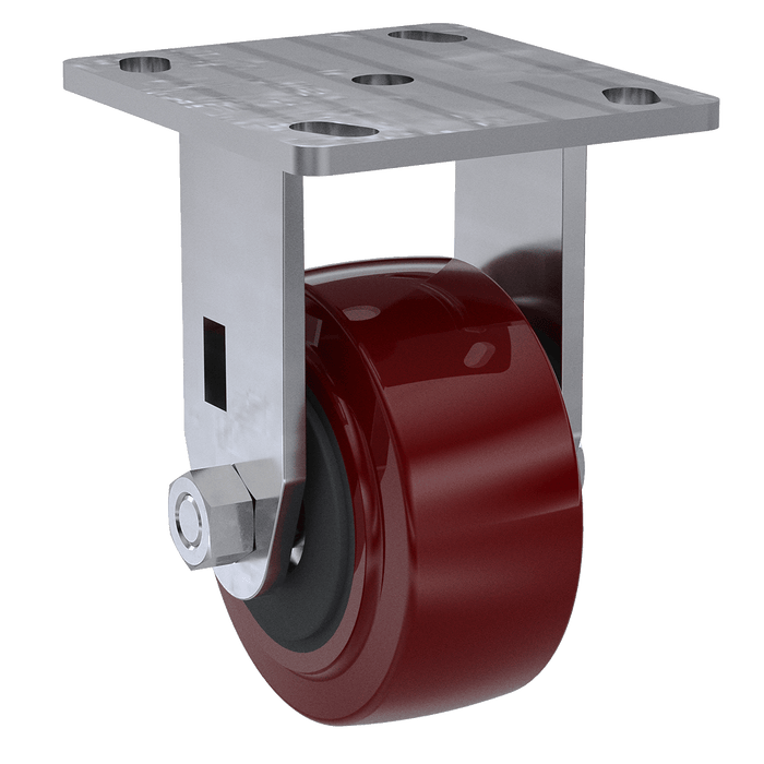 4 x 2-inch Maroon Polyurethane Rigid Caster