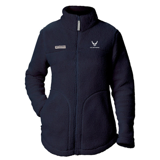 Air Force Wings Columbia Women's West Bend Full Zip Fleece Jacket (Navy)*