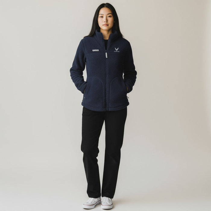 Air Force Wings Columbia Women's West Bend Full Zip Fleece Jacket (Navy)*