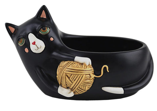 Allen Designs Planter - Baby Cat with Yarn - Black
