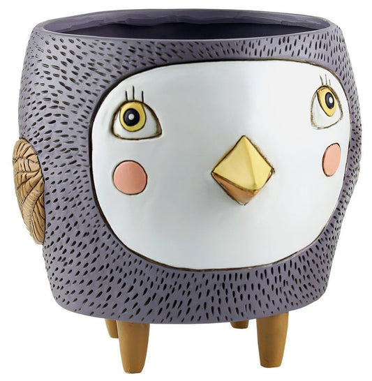 Allen Designs Planter - Birdie - Grey-Purple