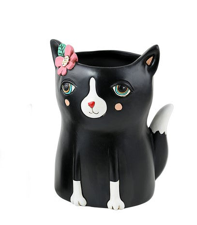 Allen Designs Planter - Cat - Black