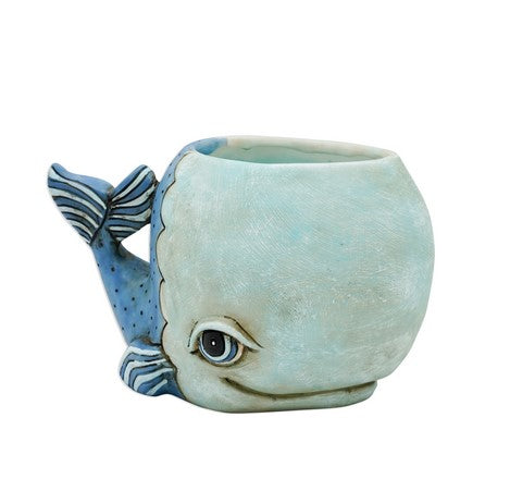 Allen Designs Planter - Whale - Blue