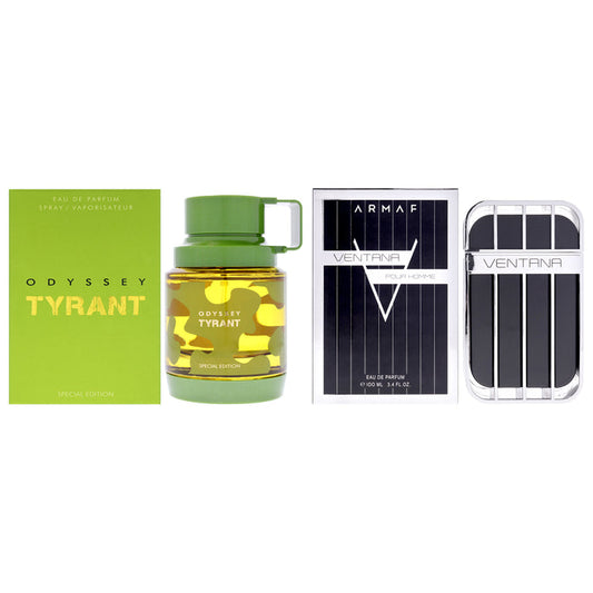 Armaf Kit by Armaf for Men - 2 Pc Kit 2.02oz Odyssey - Tyrant EDP Spray, 3.4oz Ventana EDP Spray