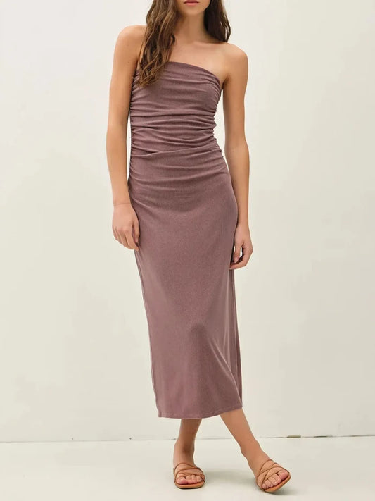 Basic Ribbed Midi Tube Dress
