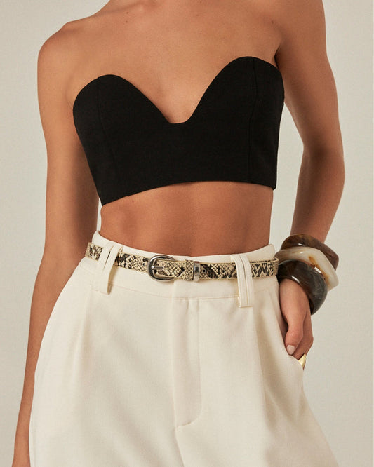 Bella Belt - Cream Snake