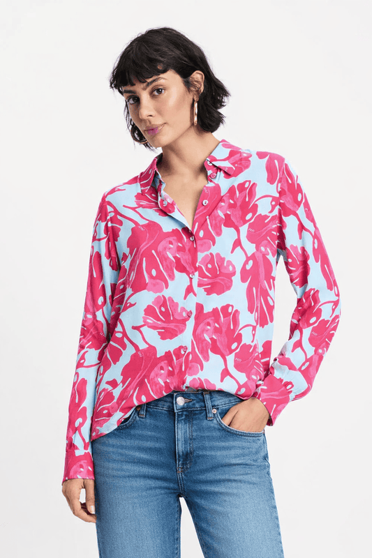 POM Amsterdam Blouses Multi colour / 34 BLOUSE - Mila Urban Flora Blue