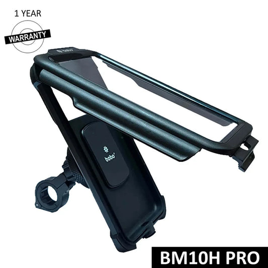 BOBO BM10H Pro waterproof bike phone holder
BOBO BM10H Pro premium waterproof bike phone holder featuring a transparent touch-screen film, vibration controller, waterproof sleeve, and secure 3-side safety locks.
