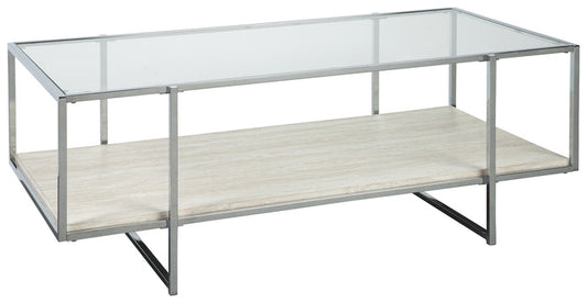 Bodalli T200-1 IvoryChrome Rectangular Cocktail Table