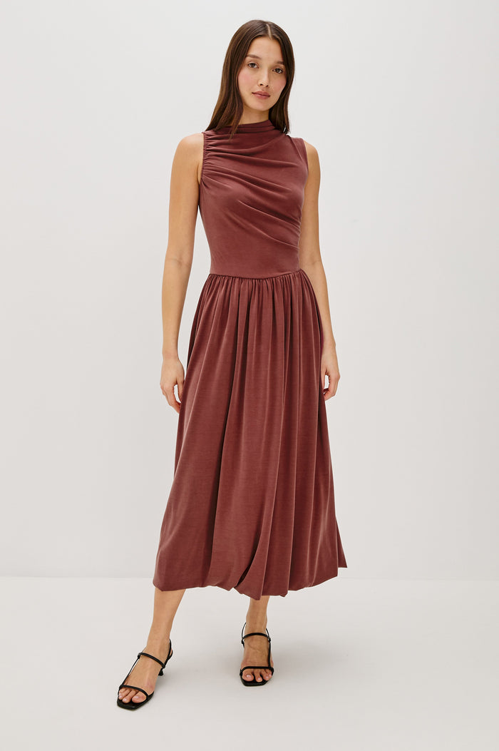 BRINA DRESS - OXBLOOD