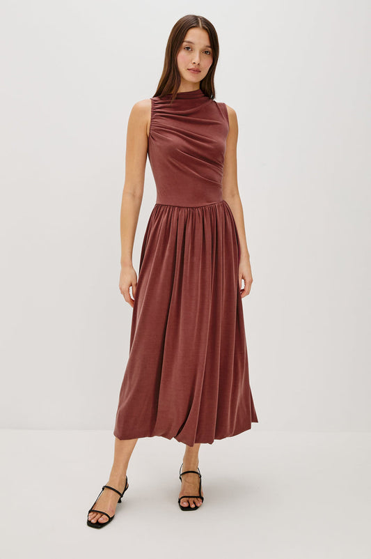 BRINA DRESS - OXBLOOD