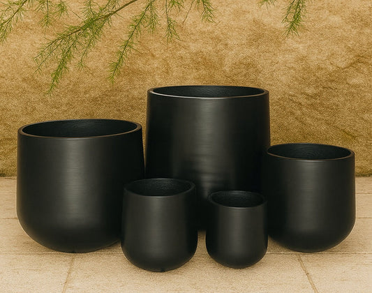 Bundy Glass-Reinforced Concrete Planter - Charcoal