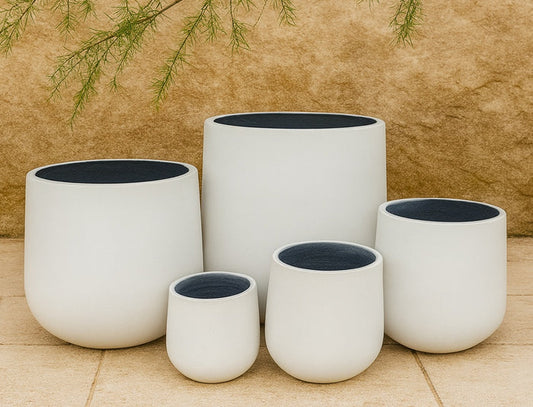 Bundy Glass-Reinforced Concrete Planter - Matt White