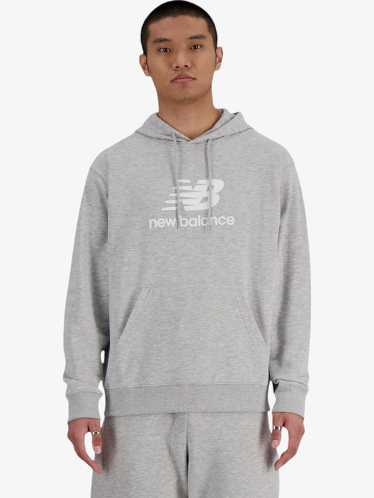 Buzo New Balance Stacked Logo Rustico Gris